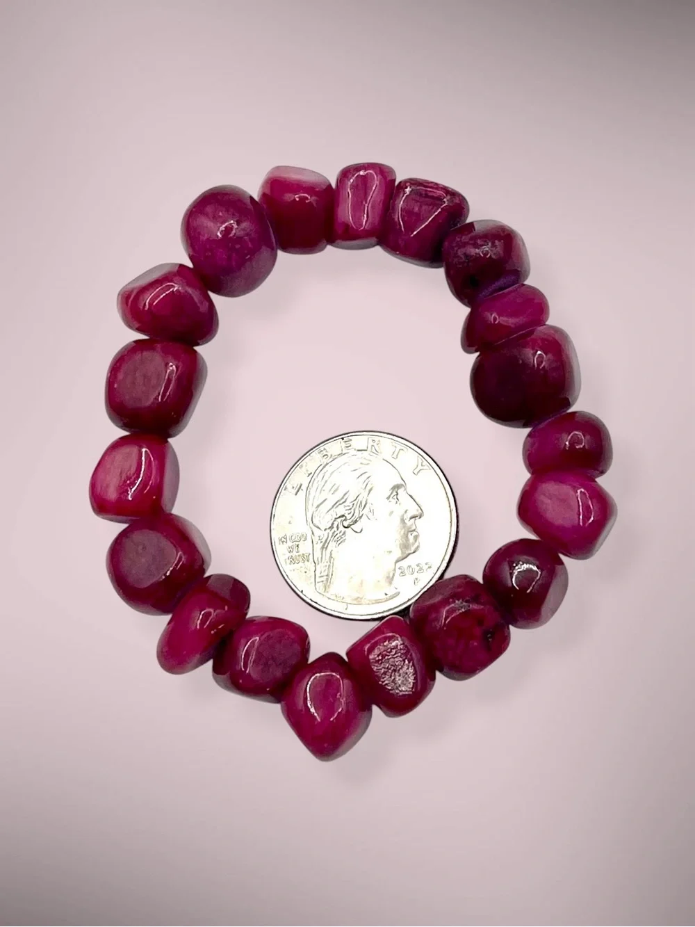 Dyed Agate Organic Nugget Beaded Stretch Bracelet